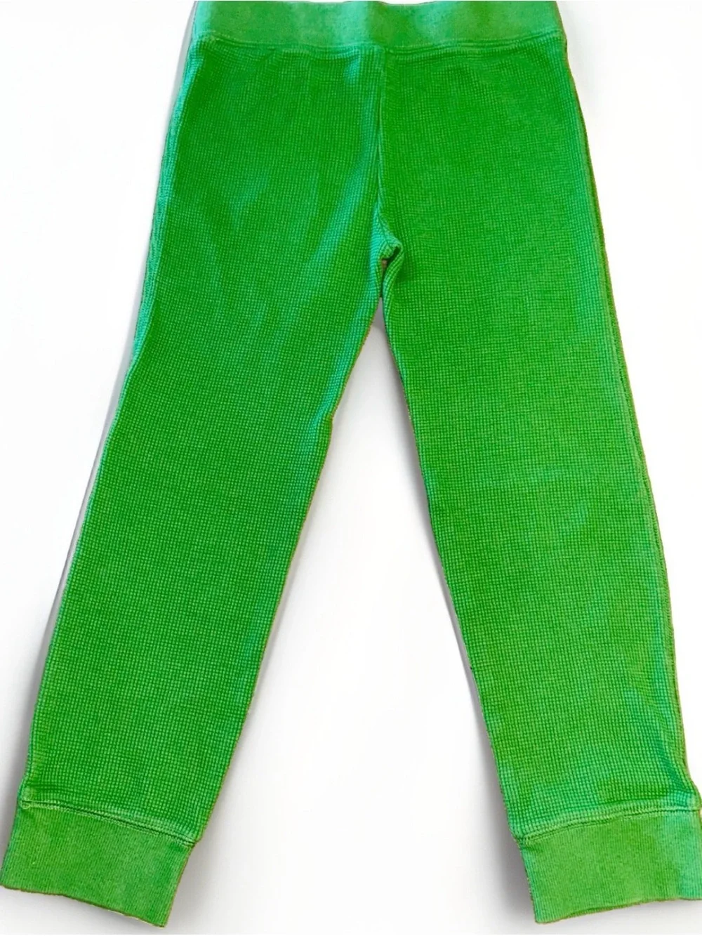 EUC GYMBOREE GIRLS MERRY & BRIGHT GREEN THERMAL BUTTON CROP LEGGINGS SIZE 9